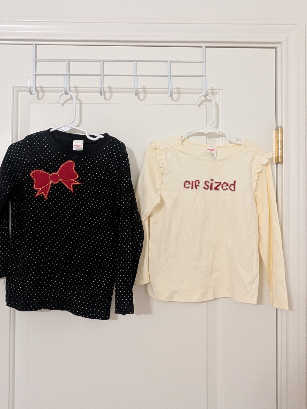Vintage Gymboree Christmas Tops Lot Girls 5 5T Elf Sized Bow Y2K 2006